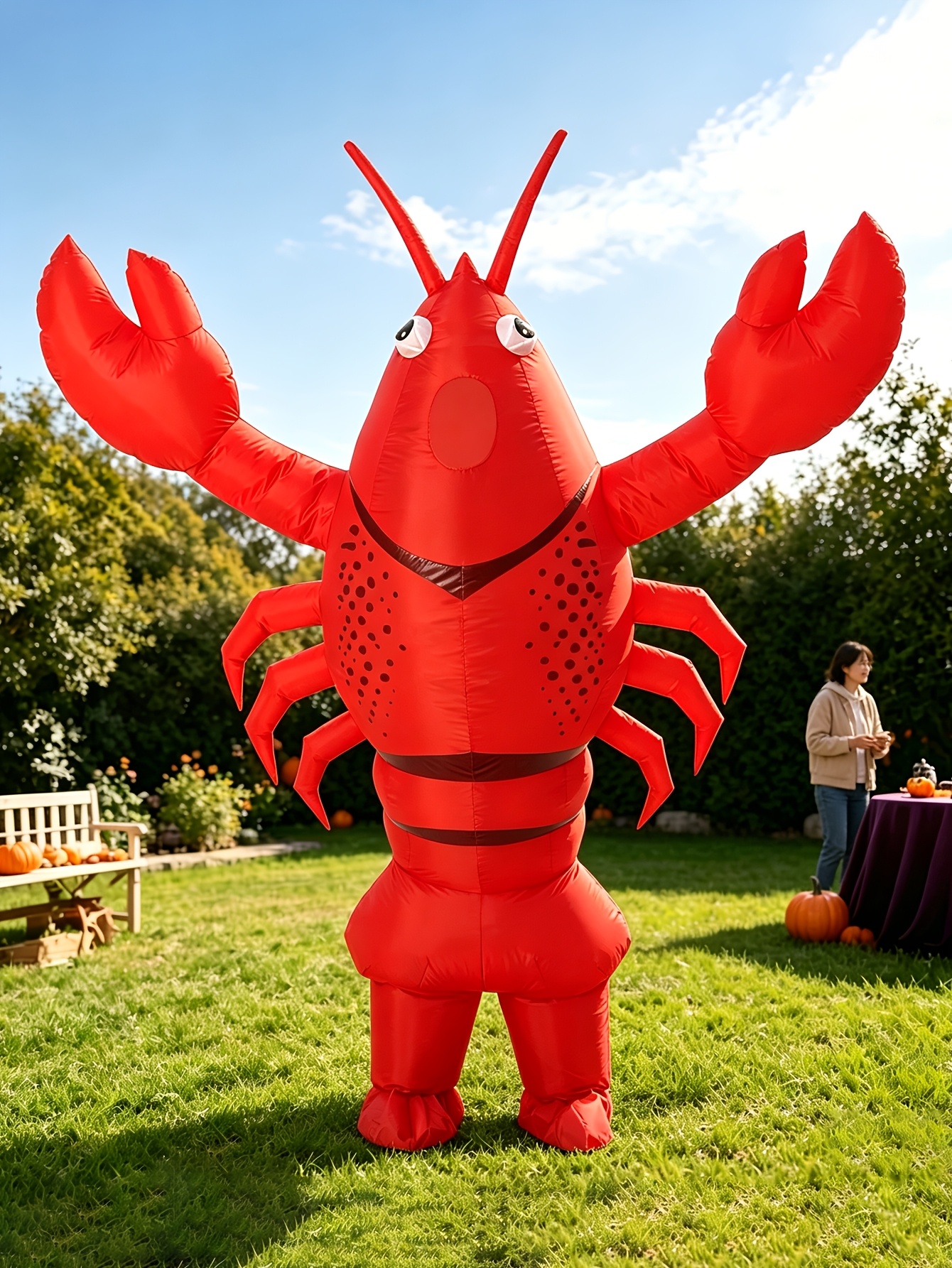 Red Lobster-Shaped Inflatable Costume for Adults, Halloween